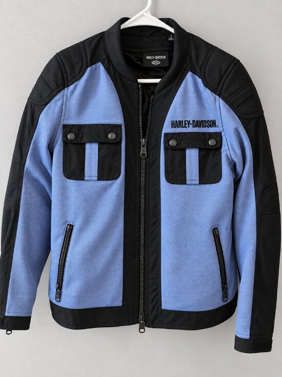 Harley-Davidson Jackets & Blazers - Harley-Davidson Women's Zephyr Mesh Motorcycle Jacket Large Colony Blue Black 97